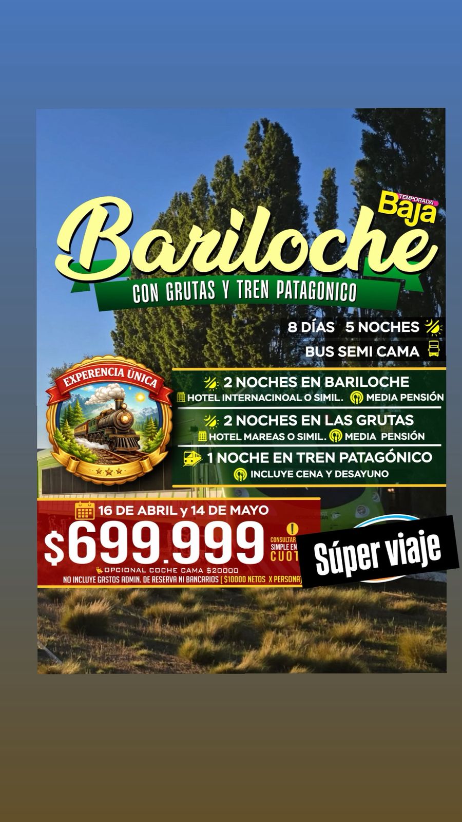 Bariloche con Tren Patagónico