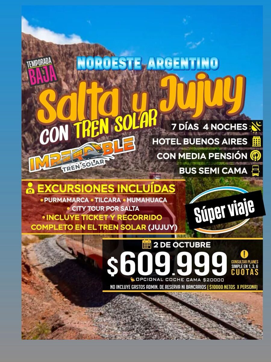 Salta y Jujuy con Tren Solar