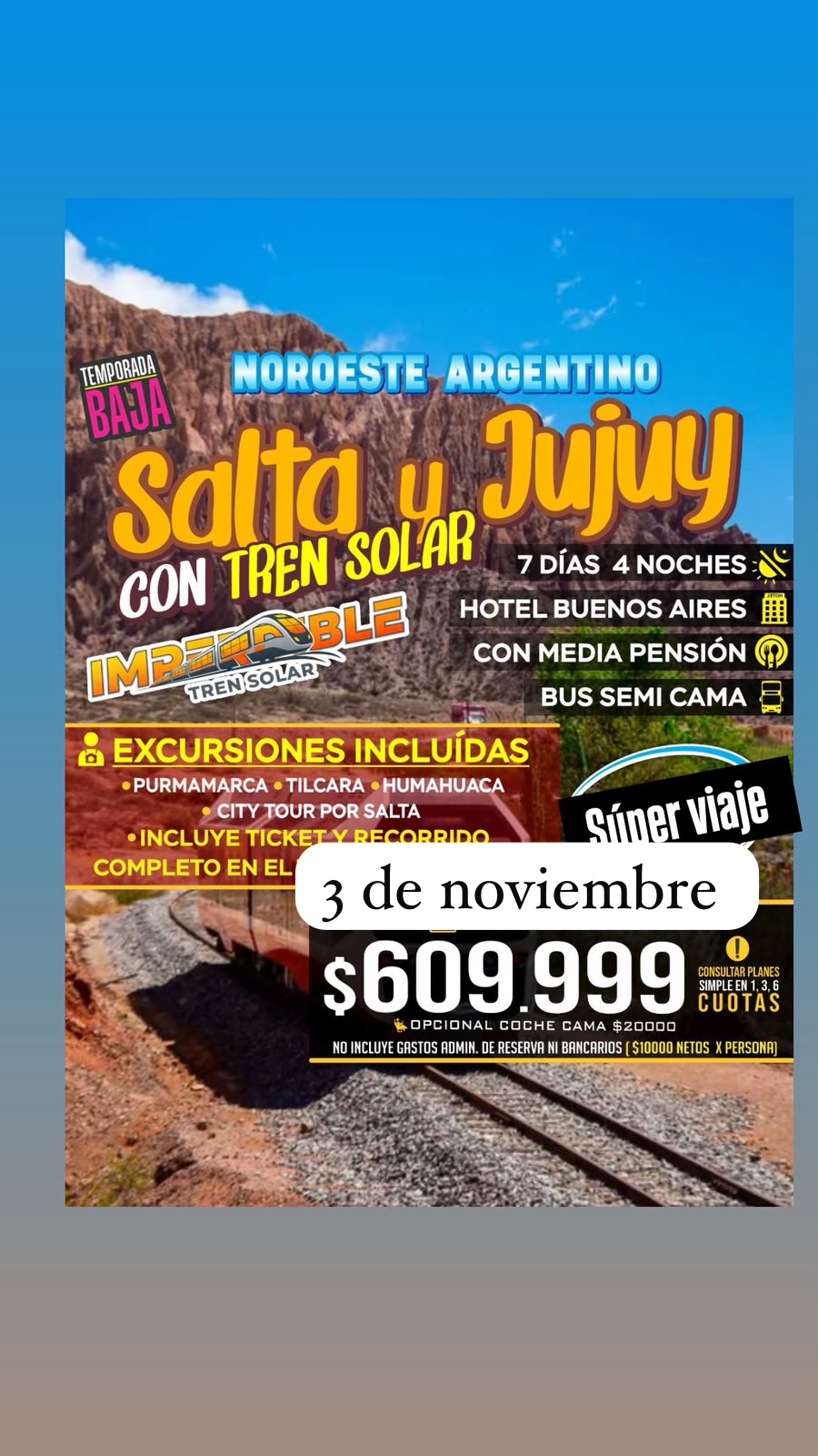 Salta y Jujuy con tren solar